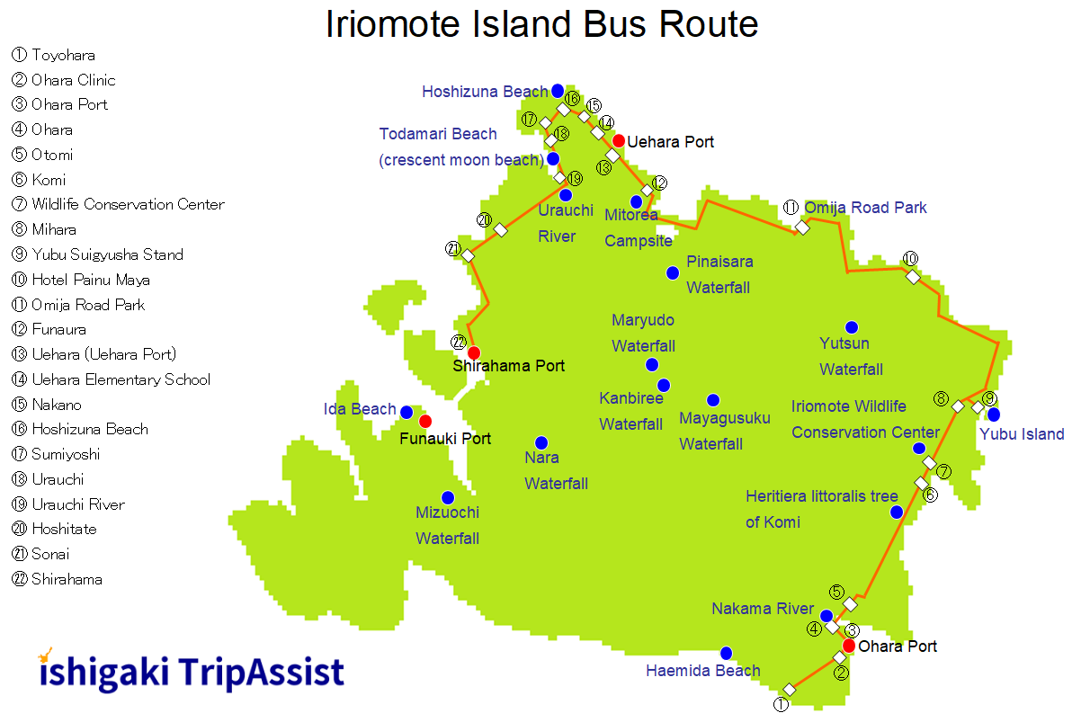 Iriomote Bus Route