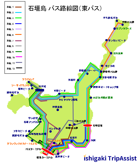 石垣島バス路線図